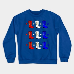 RED White Blue USA Cowboy Boots Crewneck Sweatshirt